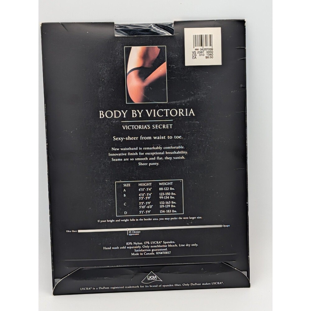 Victoria's Secret Body by Victoria Pantyhose Lot of 3 Sealed Size C/D Black - Picture 8 of 12